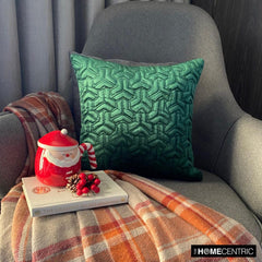 Emeraude Sea - Emerald Green Velvet Throw Pillow Cover