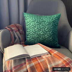 Emeraude Sea - Emerald Green Velvet Throw Pillow Cover
