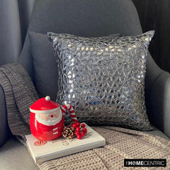 Shimmering Silver - Silver Silk Throw Pillow Cover