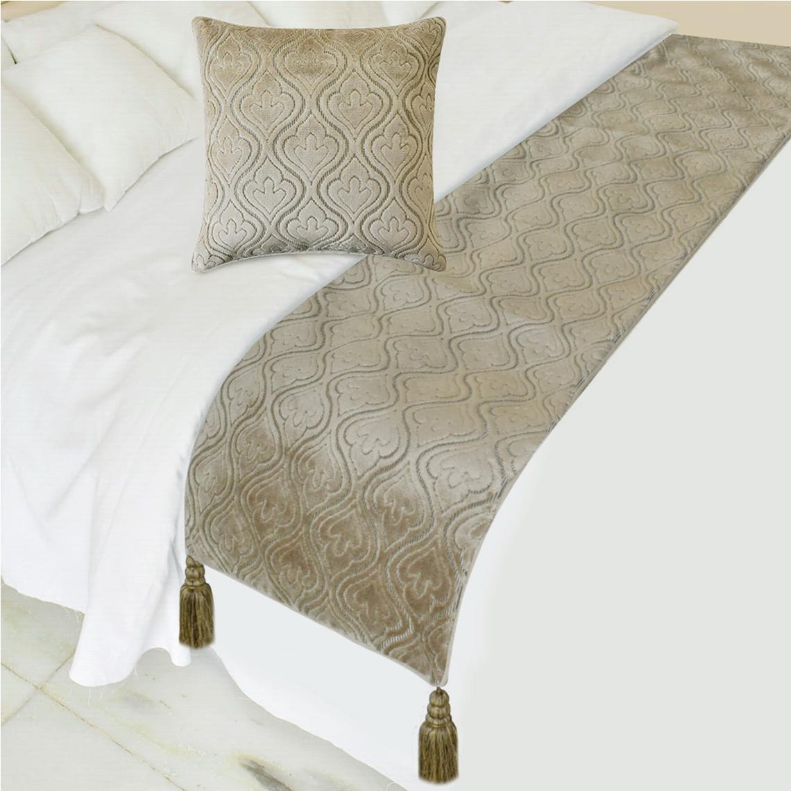 Plush Reverie Decorative Bed Runner and Pillow Cover