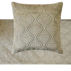 Plush Reverie - Velvet Pearl Beige Decorative Bed Runner and Pillow Cover