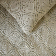 Plush Reverie - Velvet Pearl Beige Decorative Bed Runner and Pillow Cover