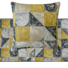 Chartreuse Symmetry - Cotton Chartreuse & Gray Decorative Bed Runner and Pillow Cover