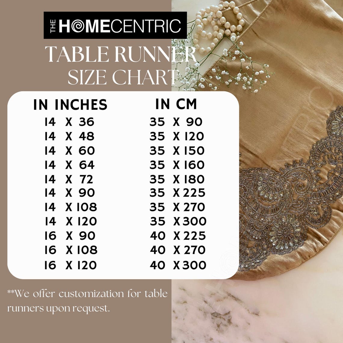 The HomeCentric buffalo check cotton table runner reversible back detail in beige