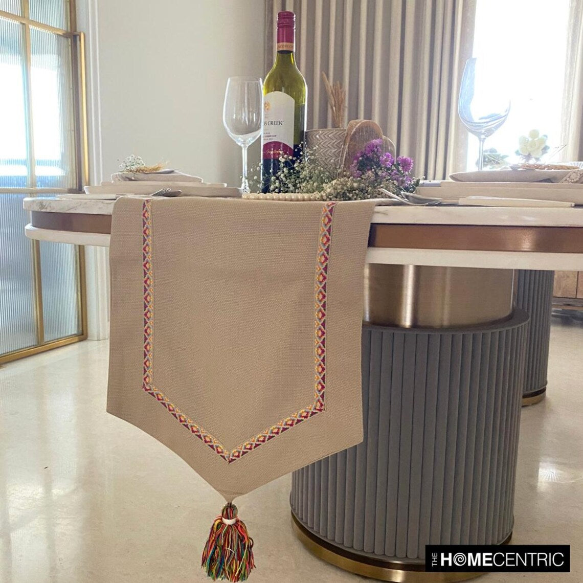 Beige Jute & Cotton Decorative Table Runners - Jute Vibes