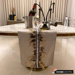 Feather Dream - Beige Linen Decorative Table Runners