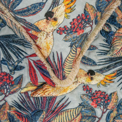 Cockatoo Ruffle - Cotton Blue Decorative Bed Runner and Pillow Cover