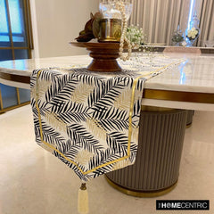 Panra - Black Cotton Decorative Table Runner