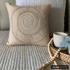 Lazy Snail - Beige Cotton Linen Throw Pillow Cover