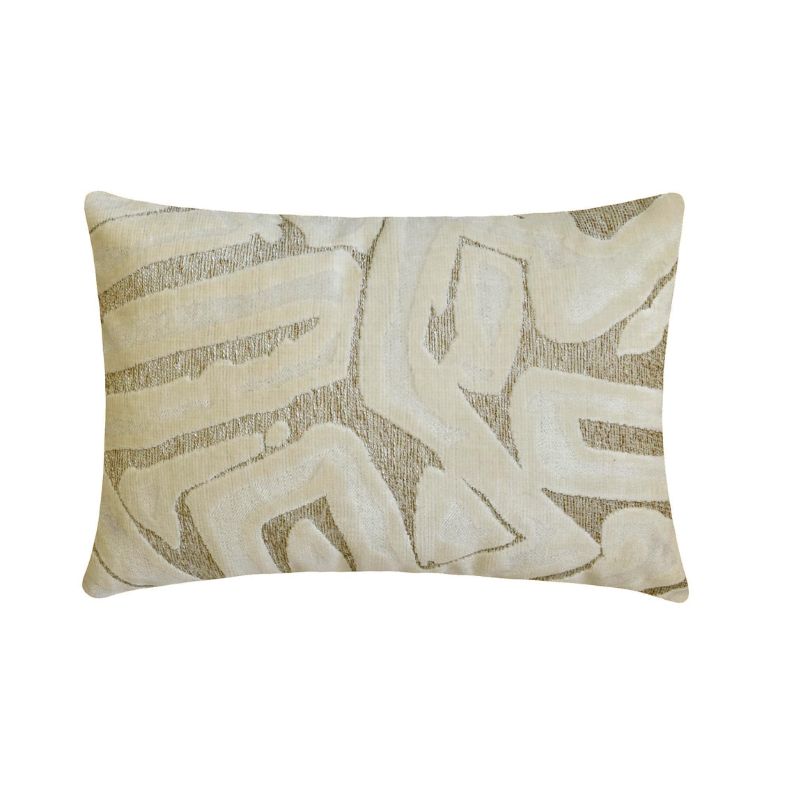 Abstract Drift - Ivory Velvet  Lumbar Pillow Cover