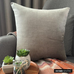 Silver Velvet Throw Pillow Cover - Velvet Silver Jules