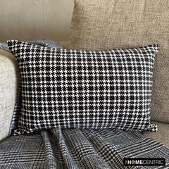 Black And White Cotton  Lumbar Pillow Cover - Monochrome Hound