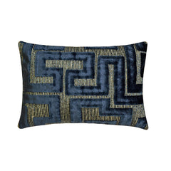 Midnight Path - Blue Velvet  Lumbar Pillow Cover