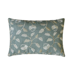 Florinda - Blue Gray Cotton  Lumbar Pillow Cover