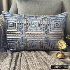 Twilight Mirage - Blue Velvet  Lumbar Pillow Cover