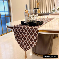 Untamed Grace - Brown Cotton Decorative Table Runner