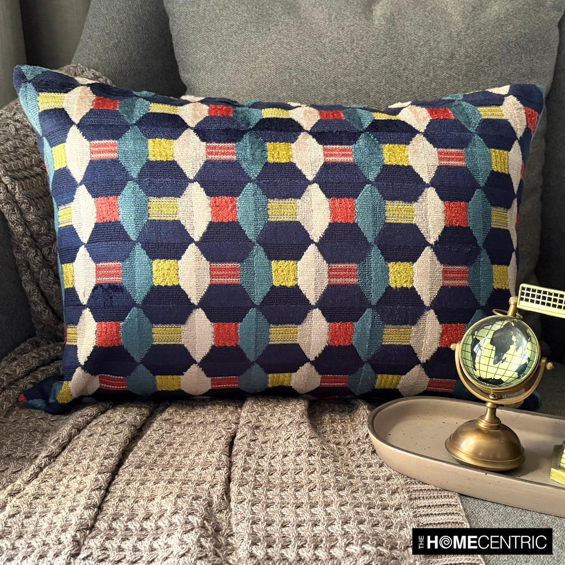 Blue Rhythms - Blue Velvet  Lumbar Pillow Cover