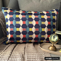 Blue Rhythms - Blue Velvet  Lumbar Pillow Cover