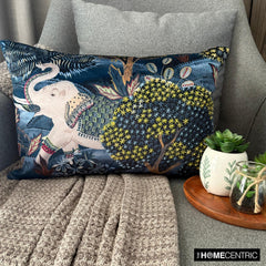 Trunk Of Comfort - Blue Velvet  Lumbar Pillow Cover