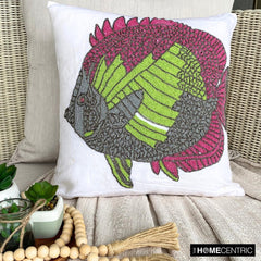 White Cotton Linen Throw Pillow Cover - The Fishy Way