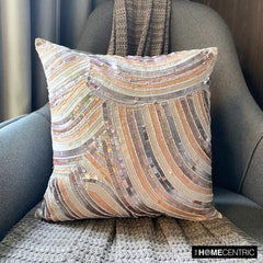 Glamorous - Ivory & Beige Art Silk Decorative Euro Sham