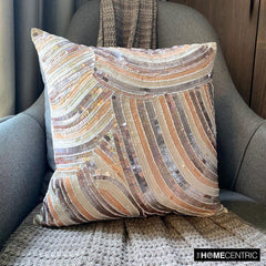 Glamorous - Ivory & Beige Art Silk Decorative Euro Sham