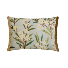Daisy Drift - Gray Cotton  Lumbar Pillow Cover