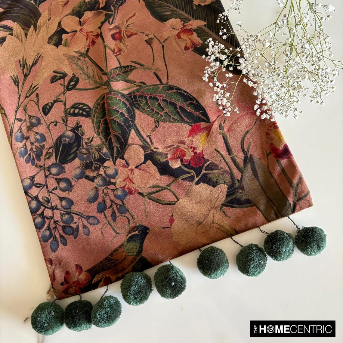 Fauna Flow - Brown Velvet Decorative Table Runner