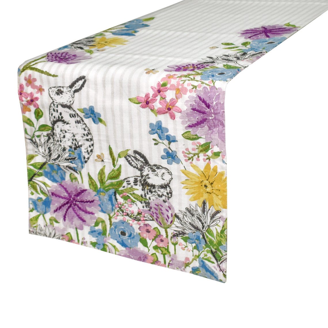 Bunny Wonderland - White Cotton Decorative Table Runner