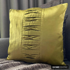 Chartreuse Pleats - Chartreuse Satin Throw Pillow Cover