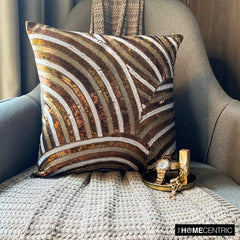 Diva - Brown Art Silk Throw Pillow Cover