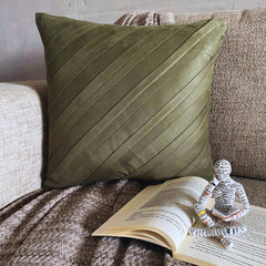 Contemporary Olive - Olive Green Faux Suede Decorative Euro Sham