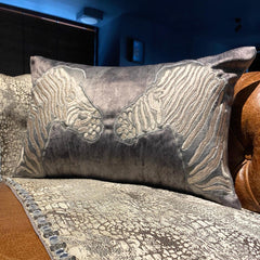 Zanzibar - Grey Suede Lumbar Pillow Cover