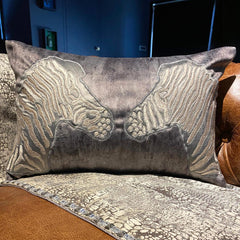 Zanzibar - Grey Suede Lumbar Pillow Cover