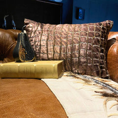 Prowl & Pounce - Brown Velvet Lumbar Pillow Cover