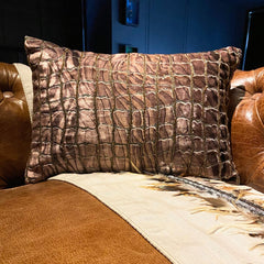 Prowl & Pounce - Brown Velvet Lumbar Pillow Cover