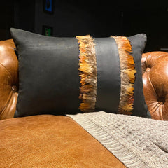 Feather Apart - Brown Suede Decorative Lumbar  Pillow Cover