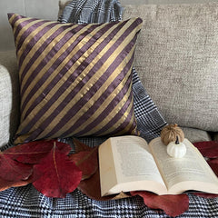Unfolding Purple Copper - Purple Art Silk Throw Pillow Cover