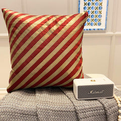 Unfolding Red Copper - Red Art Silk Throw Pillow Cover