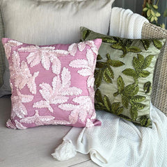 Leafy Days - Green Art Silk Decorative Euro Sham