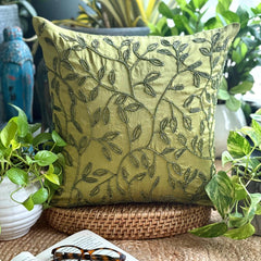 Tropical - Green Art Silk Throw Pillow Cover