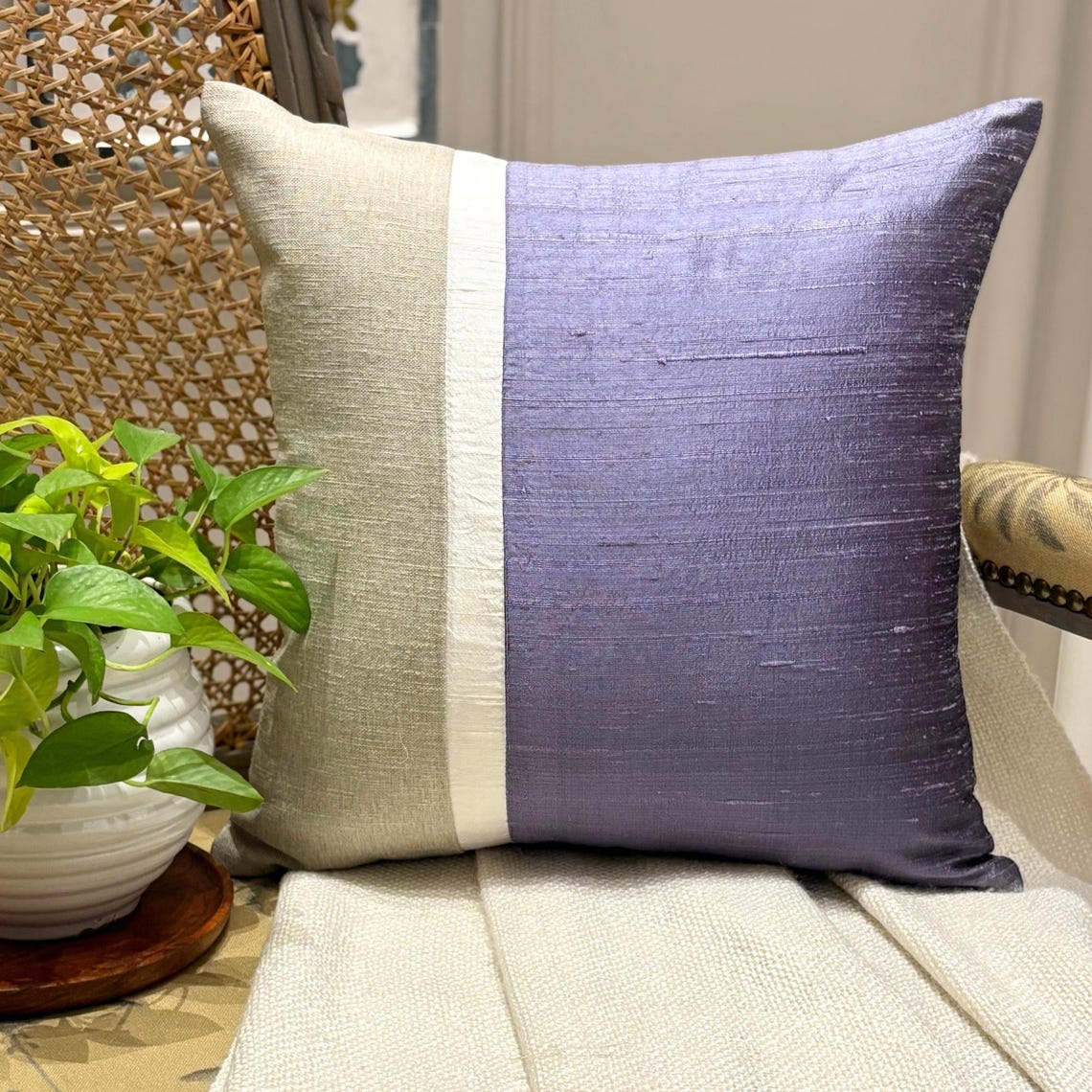 Purple Silkastic  Decorative Euro Sham