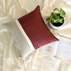 Rust Silkastic  - Rust Silk & Linen Throw Pillow Cover