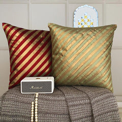 Unfolding Red Copper - Red Art Silk Decorative Euro Sham