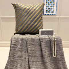 Unfolding Grey Copper - Gray Art Silk Decorative Euro Sham