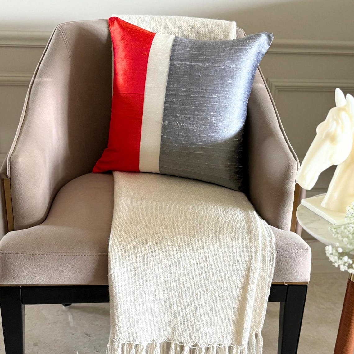 Splendour Orange Throw Pillow Cover