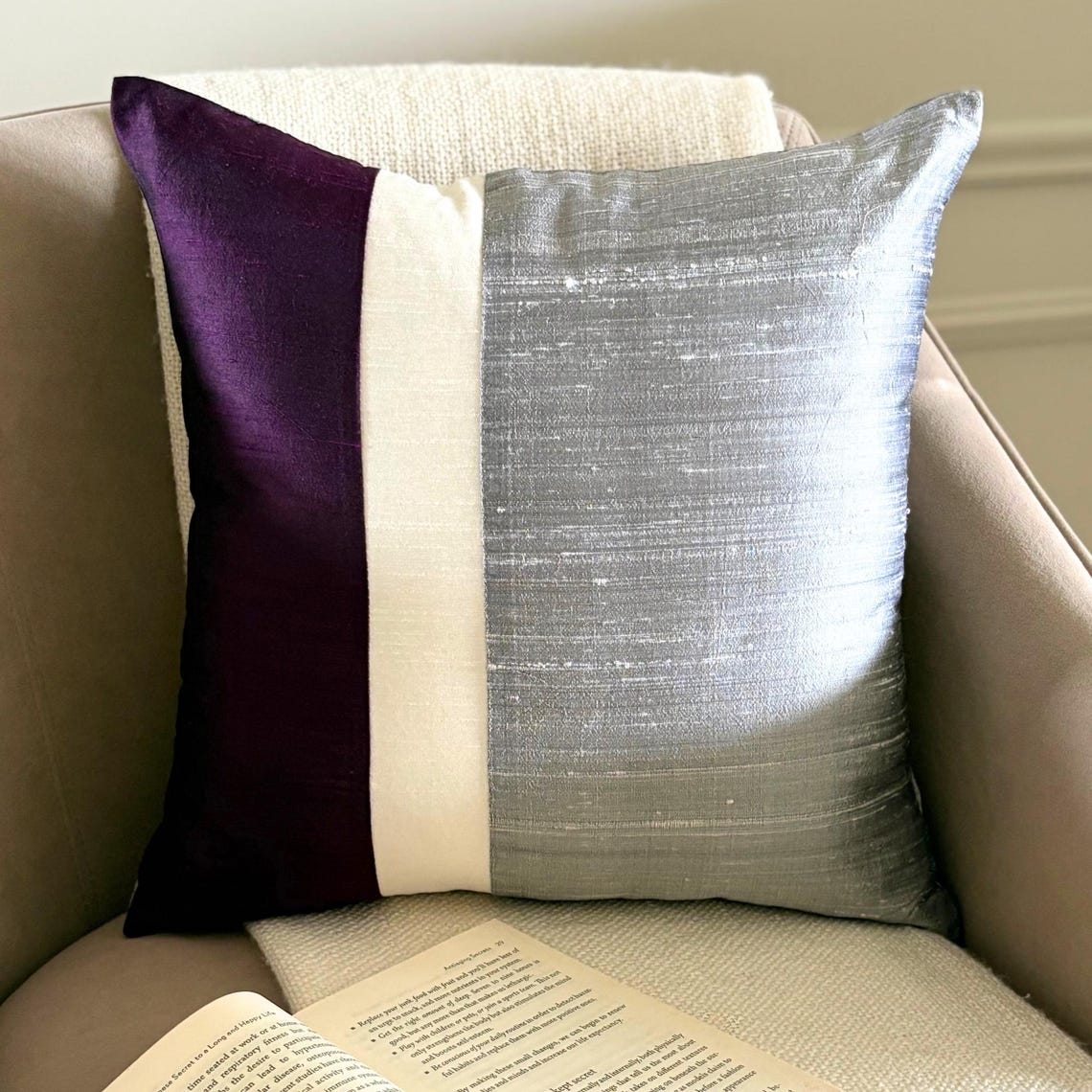 Splendour Purple Throw Pillow Cover