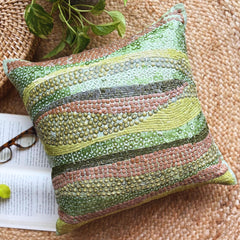 Eco Friendly - Green Art Silk Decorative Euro Sham