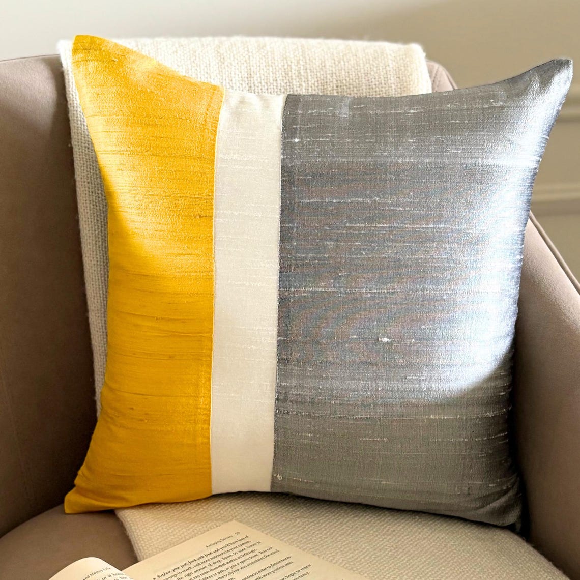 Splendour Yellow Throw Pillow Cover
