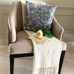 Vintage Paradise - Gray Art Silk Throw Pillow Cover